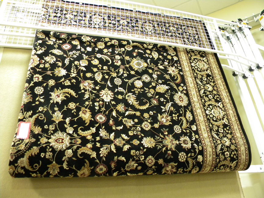 Black Rug with Flowers at HomeGoods