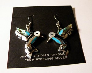 Authentic Handmade Navajo Indian Hummingbird Earrings